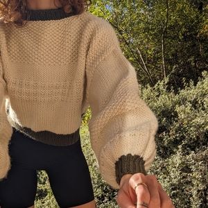 Hand knit cropped sweater